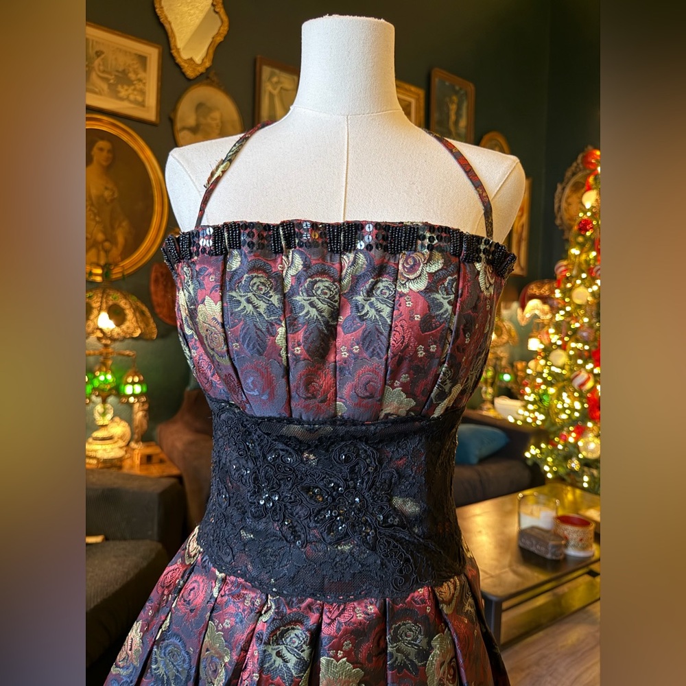 Bebe vintage goth Rose Bubble Dress— Small - Picture 5 of 12